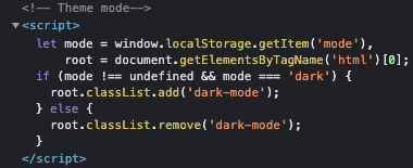 Theme mode code